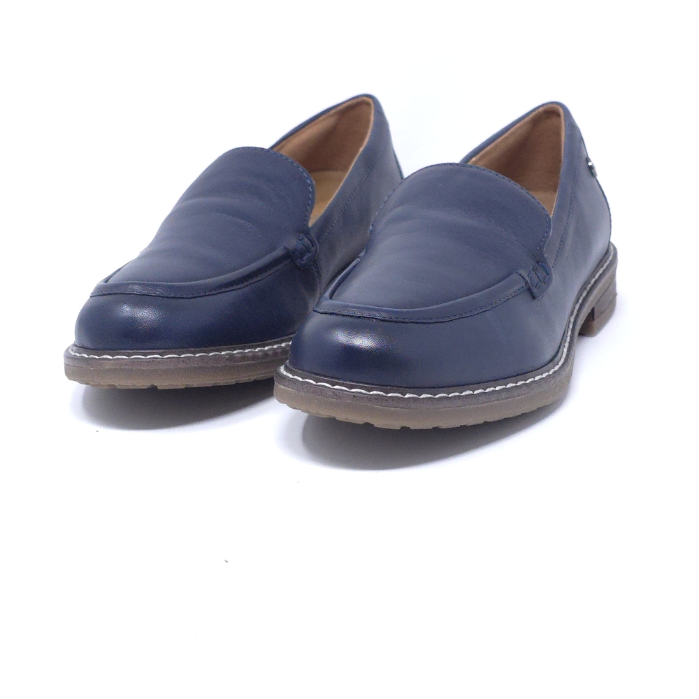 Easy Spirit Jaylin Leather Slip-On Loafers Navy Memory Foam Comfort Size 6M